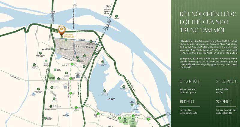 Sunshine River Park tọa lạc đắc địa tại ô đất B1-N01 và B1-CL2 thuộc Khu đô thị quốc tế Nam Thăng Long - Ciputra