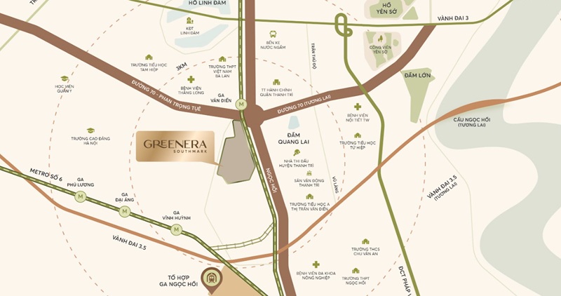 Greenera Southmark Ngoc Hoi sở hữu vị trí chiến lược ngay cửa ngõ phía Nam Hà Nội,
