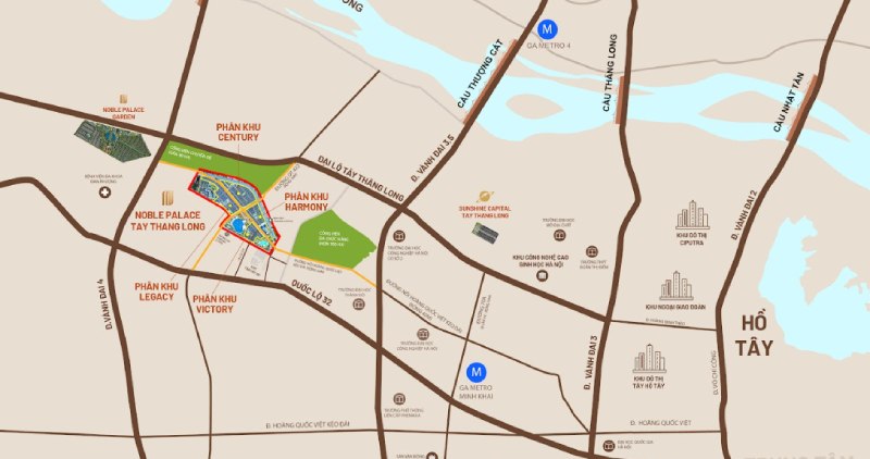 Vị trí dự án Noble Palace Tây Hồ Ciputra