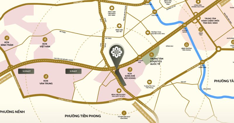 Mangala Complex sở hữu vị trí chiến lược ngay trên trục Quốc lộ 17, thuộc KCN Song Khê – Nội Hoàng, Bắc Ninh