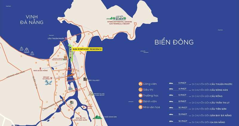 Vị trí Sun Symphony Residence Đà Nẵng