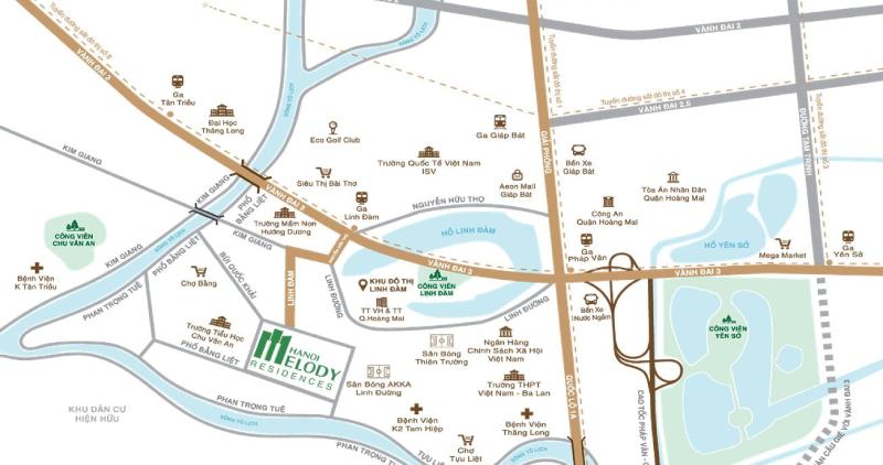 Vị trí Hanoi Melody Linh Đàm