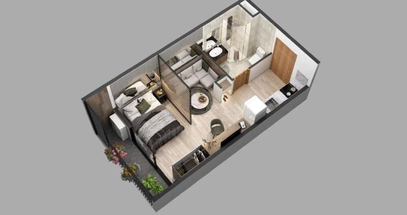 Mặt bằng căn hộ 1 phòng ngủ gồm những gì?